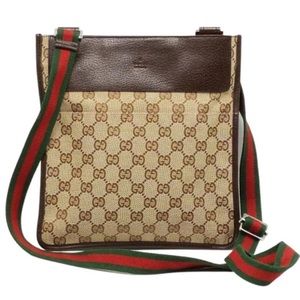 Authentic Gucci Monogram Web Crossbody Bag Shoulder Bag